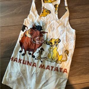 Disney Lion King White and Yellow Tank Top